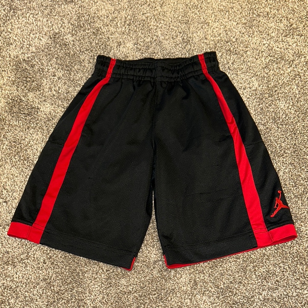 Kids Black and Red Jordan Athletic Shorts